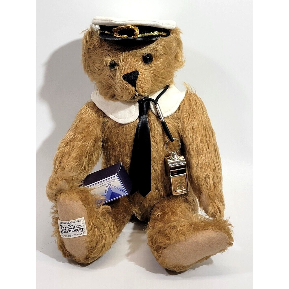 Vintage Merrythought Tide-Rider BL15GD 15" Mohair Titanic Rescue Bear w Whistle - Picture 10 of 10